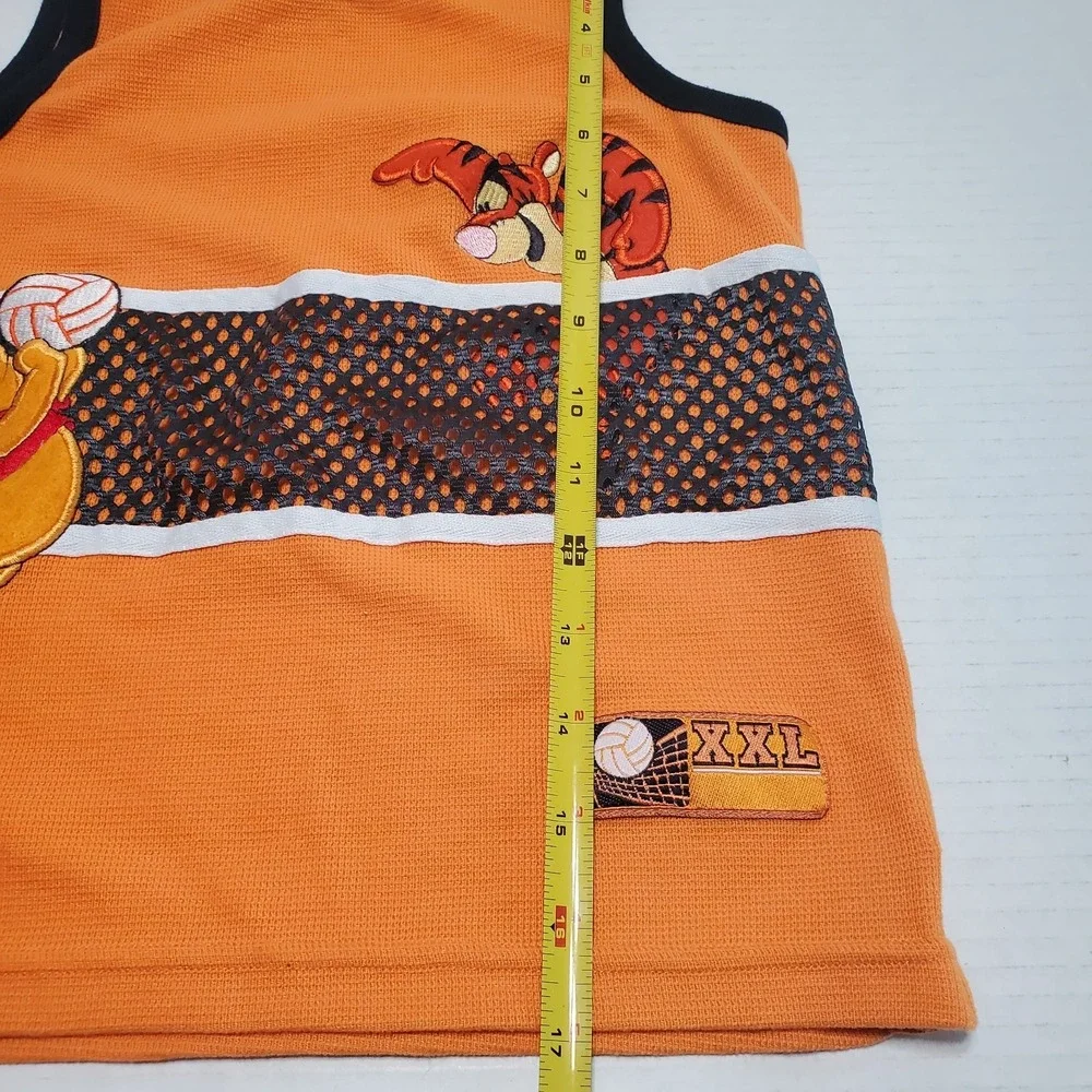 Vintage Disney Winnie the Pooh Tigger Boys Orange Mesh Tank Top Shirt Size 7